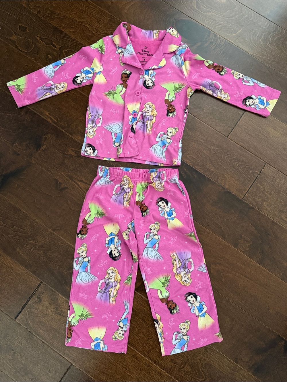 Disney Kids Pink Princess Character Pajama Set
